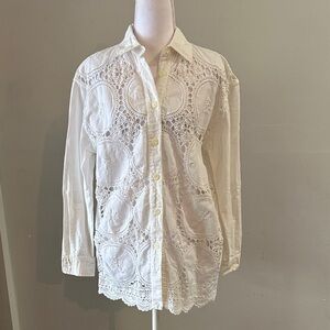 The Limited White Lace Blouse